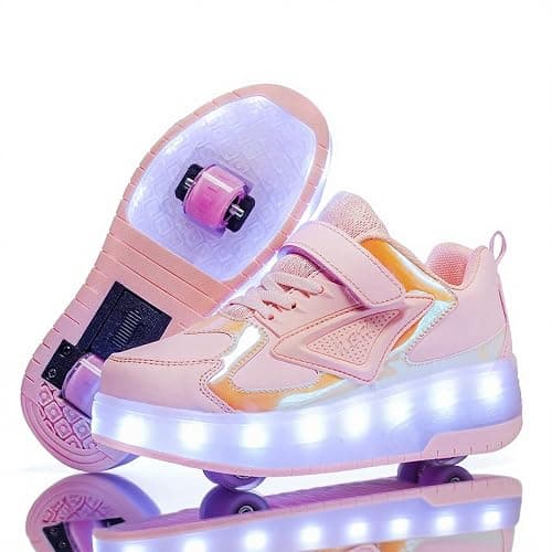 Ylllu Kids LED Roller Skate Shoes with Single Wheel Light up Roller Shoes Gift for Girls Boys Children - Image 1