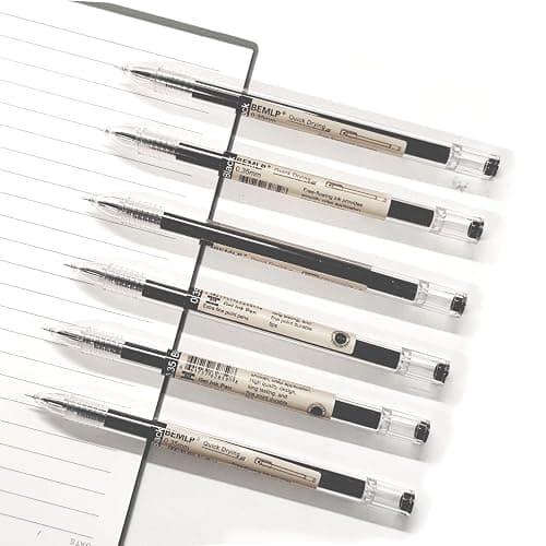 Gel ink Pen 0.35mm Black Liquid Ink Rollerball Gel Pens Quick Drying fine point Pens Ballpoint Japanese Pens Premium School Office student Exam Writing Stationery Supply 12 Pcs/Set (Black) thumbnail 4