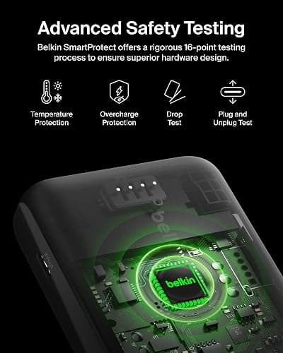 Belkin Portable Charger, Power Bank with Integrated Cable 20000 mAh 30W - Fast Charging USB C Power Delivery - iPhone 17, Air, Pro, Pro Max, iPad, AirPods, Apple Watch, Galaxy S25, & More - Pink thumbnail 3