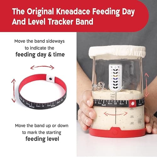 KneadAce Pro Sourdough Bread Starter Kit - 34 oz Large Capacity Sourdough Starter Jar with 5 unique features for the perfect sour dough bread & sourdough starter kit - sourdough bread baking supplies thumbnail 4