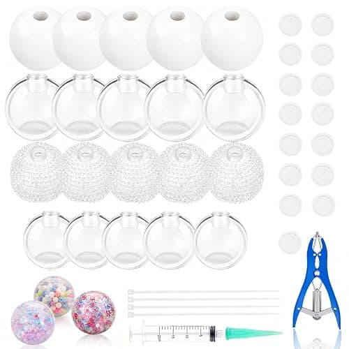 20PCS DIY Squishy Making Kit, DIY Stress Ball, Empty Stress Ball Skin with Expander & Vacuum Tool, Opening Plier Make Your Own Squishy Balls Craft - Image 1