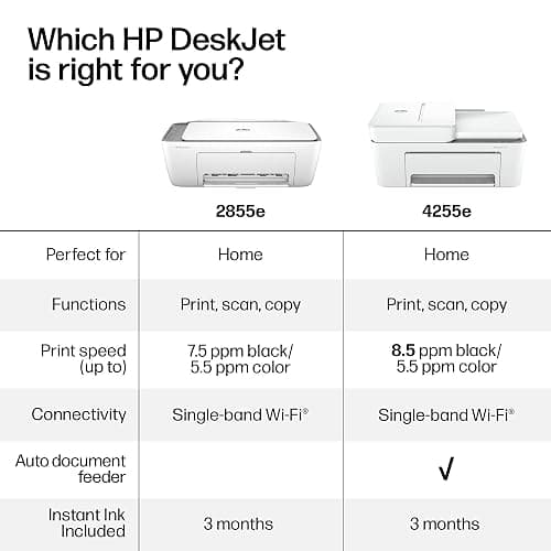 HP DeskJet 2855e Wireless All-in-One Color Inkjet Printer, Scanner, Copier, Best-for-home, 3 month Instant Ink trial included. This printer is only 2.4 ghz capable. (588S5A) thumbnail 10