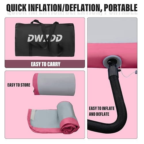 Dwzdd Gymnastics Air Mat 10ft/13ft/16ft/20ft Tumbling Mat Inflatable Gymnastics Tumble Track for Home/Gym/Training/Cheerleading/Water with Electric Pump thumbnail 8