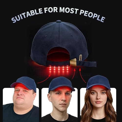 Red Light Therapy for Hair Cap, Hands-Free LLLT Laser Hair Growth Cap, Blue | 650nm &850nm Wavelengths Red Light Therapy for Head, Infrared Light Cap for Men & Women，Rechargeable with Timer Controller thumbnail 5