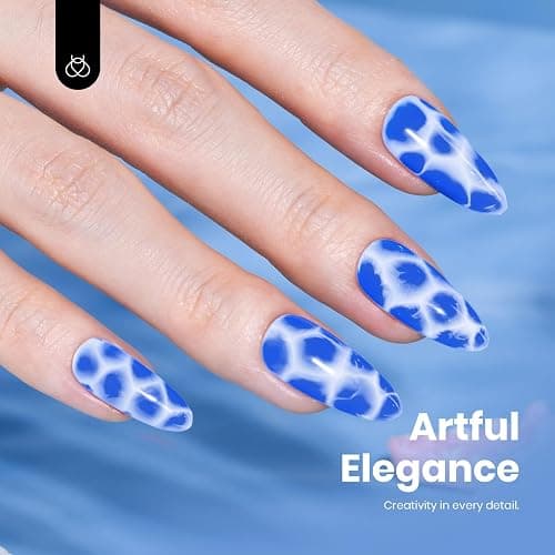 Beetles Blue Gel Polish - Hema Free Abyss Halo Blue Gel Nail Polish, Soak off UV Led Lamp Summer Nails Art Colorful Bottle Manicure for Women thumbnail 5