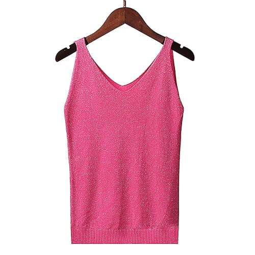 Haut à paillettes pour femme - Col en V - Bleu à paillettes - Débardeur à paillettes - Crop Tops sans manches - Débardeur sexy - Tenue festive - Gilet élégant Y2K thumbnail 2
