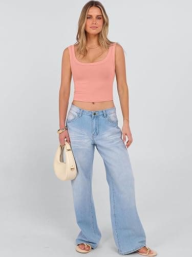 ANRABESS Womens Crop Tank Tops, Soft Breathable Ribbed Slim Fit, Comfy for Basic,Casual,Going Out&Daily Wear thumbnail 7