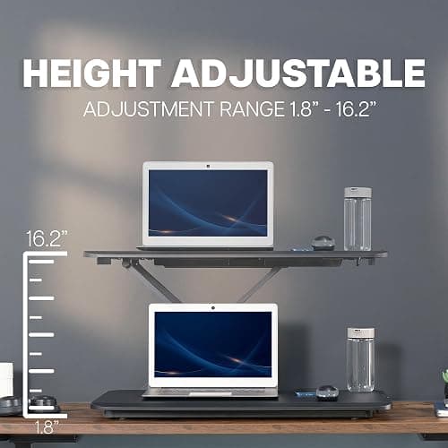 VIVO Economy Single Top Height Adjustable 29 inch Standing Desk Converter, Sit Stand Tabletop Monitor and Laptop Riser Platform Workstation, DESK-V000U thumbnail 4