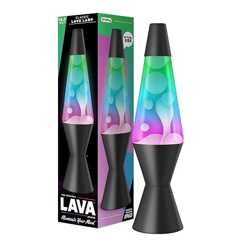 LAVA The Original Lamp - 14.5" Gunmetal Grey - Classic Liquid Motion Lamp - Tri-Colored Green/Blue/Purple - Item #2098 (Amazon Exclusive) - Image 1