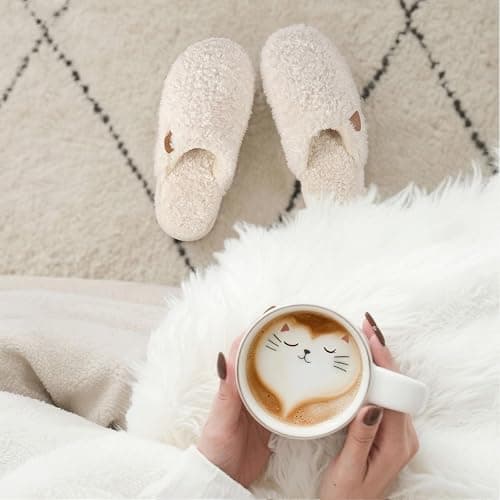 EverFoams Women's Fuzzy Slip-on Slippers Warm Cozy Soft Lightweight Memory Foam Indoor House Shoes thumbnail 8
