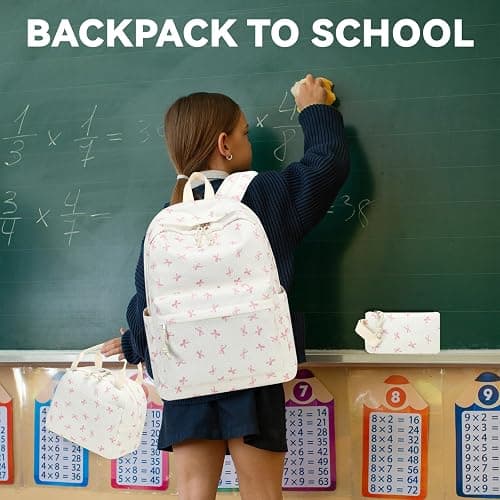 LEDAOU Backpack for Girls School Bag Kids Bookbag Teen Backpack Set Daypack with Lunch Bag and Pencil Case | Kids, Bookbag, Daypack, with Lunch Bag, and Pencil Case thumbnail 7