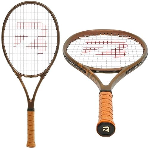 BatZoom Tennis Racket for Beginners & Adults - Lightweight Graphite Racquet with Comfortable Grip | Shock Reduction Technology | Includes Carrying Bag(Color Options) - Bronze-Gold - Image 1