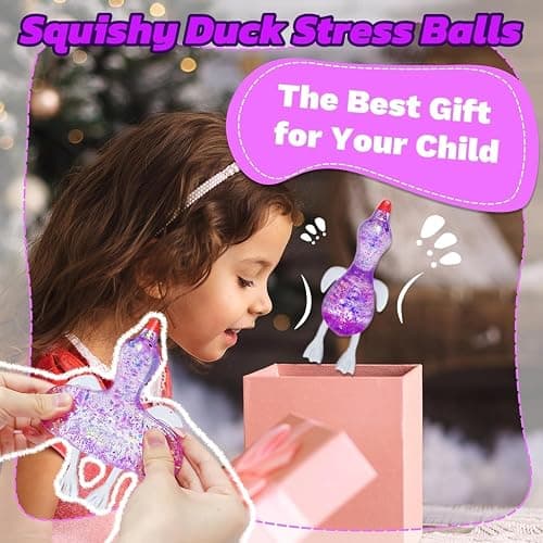 Duck Squishy Glitter, Squishy Duck Squeezy, Ultra Soft Stress Relief Sugar Ball Slow Rise Relaxing Sensory Fidget Stress Anxiety Relief for Adults Gifts (Pink-1pc) thumbnail 9