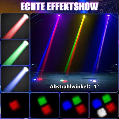 Moving Head Lights LED Stage Lights Spot 4 Color RGBW Gobos with Magical Circle 60W DMX for DJ Disco Party Light by U`King (Black-4) thumbnail 9