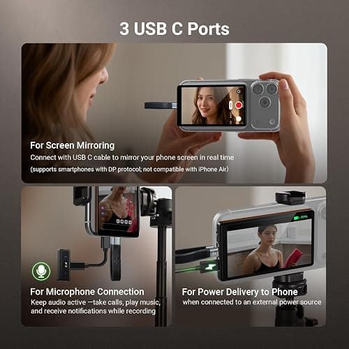 NEEWER 4" Phone Vlog Selfie Monitor Screen, Smartphone Back Camera Monitor with Remote for YouTube TikTok Video Streaming thumbnail 4