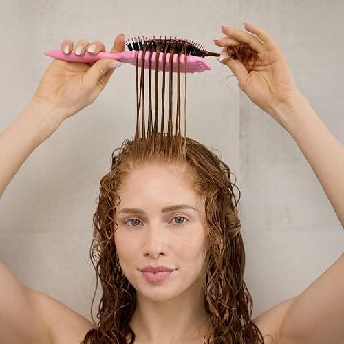 Bounce Curl Define EdgeLift Brush, 5-in-1 Tool for Effortlessly Defined Curls, Waves & Coils, Reduces Frizz - Pink thumbnail 9