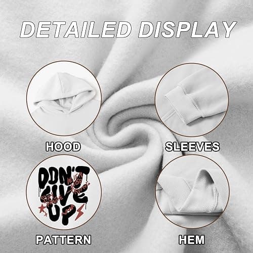 Wedsadl Graphic Streetwear Hoodies For Men Vintage Hoodie Inspirational Sweatshirts Positive Letter Print Cotton Pullover thumbnail 7