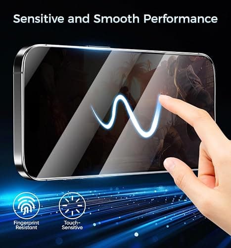 MAGIC JOHN 3rd Gen Upgraded for iPhone 15 Pro Privacy Screen Protector 6.1 Inch, 25°Anti-Spy Screen, Shockproof Tempered Glass, Auto Dust-Removal, Bubble Free, Easy Installation, 2 Pack thumbnail 6