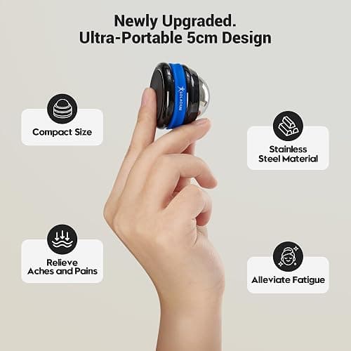 Solacium CryoSphere Mini - Stainless Steel Cold Massage Roller Ball - Handheld Massage Tool for Sore Muscles, Shoulders, Arms, Neck, Back, and Feet thumbnail 4