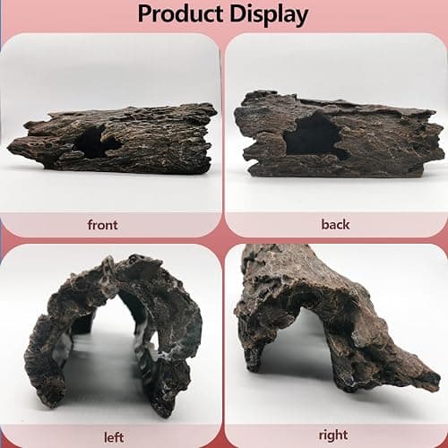 Tfwadmx Bearded Dragon Hide, 13.5" Large Reptile Hideout, Resin Simulated Hollow Log for Aquarium, Betta Fish Hideout, Reptile Tank Accessories for Corn Snakes, Young Ball Pythons, Geckos, Axolotls thumbnail 7