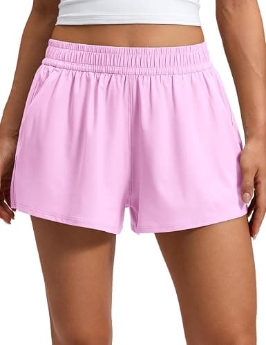 CRZ YOGA Drapey Flowy Athletic Shorts for Women 2.5" - Relaxed Fit High Waisted Tennis Workout Running - Image 1