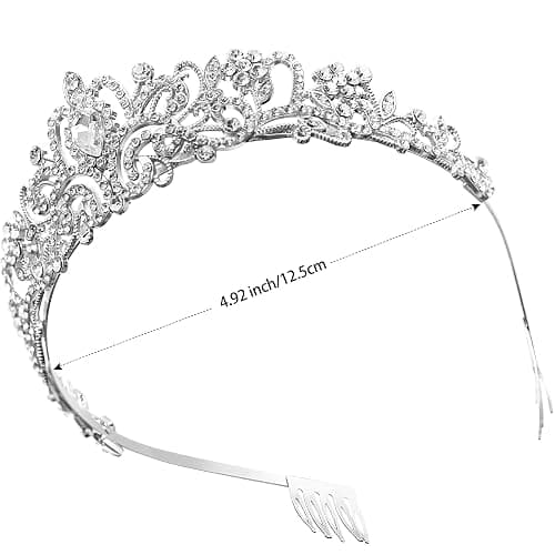 LUXURRI Tiaras for Women Princess Crowns for Woman Crystal Silver Headband for Women Rhinestone Hair Accessories Halloween Tiara for Girls Birthday Tiara Silver Crown for Costume Prom thumbnail 6