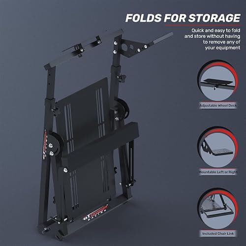 GT OMEGA Apex Racing Wheel Stand - Compatible with Logitech G29 and G920, Fanatec ClubSport, and Thrustmaster TX, T500, & T300, Foldable, Tilt-Adjustable for Racing Control thumbnail 4