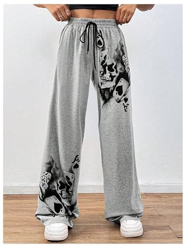 SOLY HUX Women's Y2k Sweatpants Drawstring Waist Straight Leg Gothic Grunge Pants Streetwear thumbnail 4