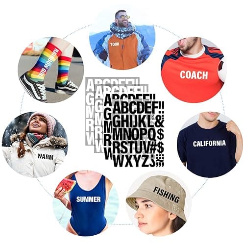 Lucomb 10 Sheets 440 Pieces Iron on Letters, 2 Inch Heat Transfer Vinyl Letters with A-Z PU Alphabets Sticker for Fabric, Clothing T-Shirt Printing DIY Craft thumbnail 7