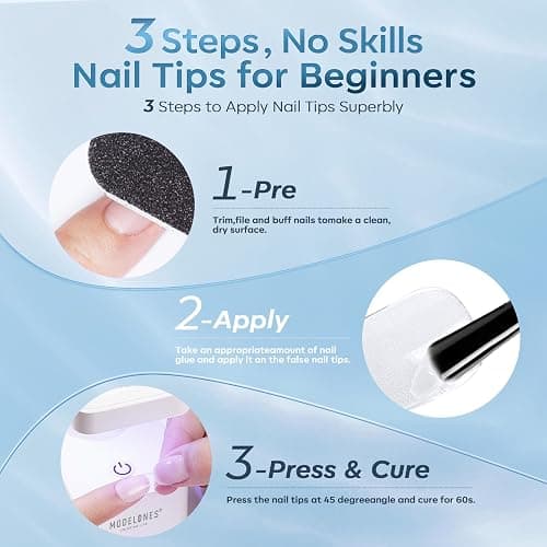 modelones 10 in One Gel Nail Glue Brush On Nail Glue 15 ml for Tips, Rhinestones, Base Coat, Blooming Art Gel Kit for Press on Nails Acrylic tips U V Lamp Needed 2Pcs thumbnail 8