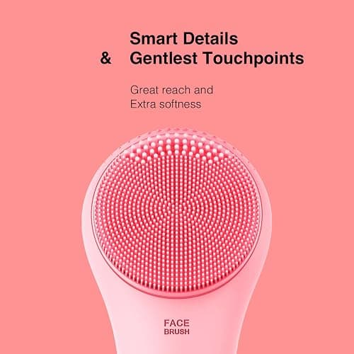 NågraCoola CLIE Facial Cleansing Brush, Waterproof and Rechargeable Electric Face Scrubber for Men & Women, Exfoliating, Massaging, and Cleansing - Pink thumbnail 6