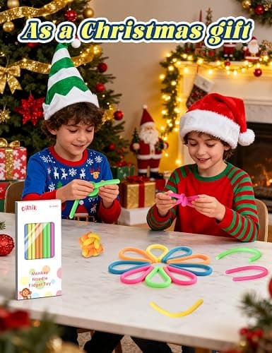 10 Pack Sensory Autism Toys for Kids – Gift Box Upgraded Extra-Thick Stretchy Sensory Strings for School Classroom Rewards Back to School Birthday Party Favors (Smooth) thumbnail 2
