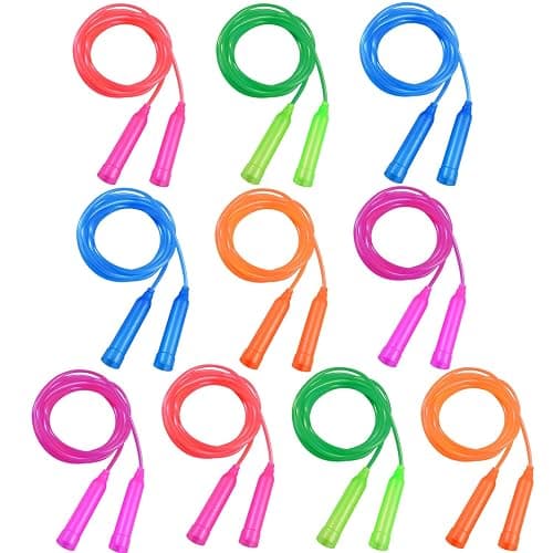 Aneco 10 Pack Kids Jump Rope Set Colorful Outdoor Jump Ropes 7.3 Feet Jumping Ropes Great Birthday Party Sports Activities Favors Gift thumbnail 6