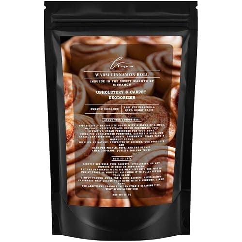 Lapew Warm Cinnamon Roll Carpet Freshener Powder 16 oz | Powerful Odor Eliminator for Home | Upholstery Deodorizer | Carpet Deodorizer | Pet Urine | Cat Litter Box - Image 1