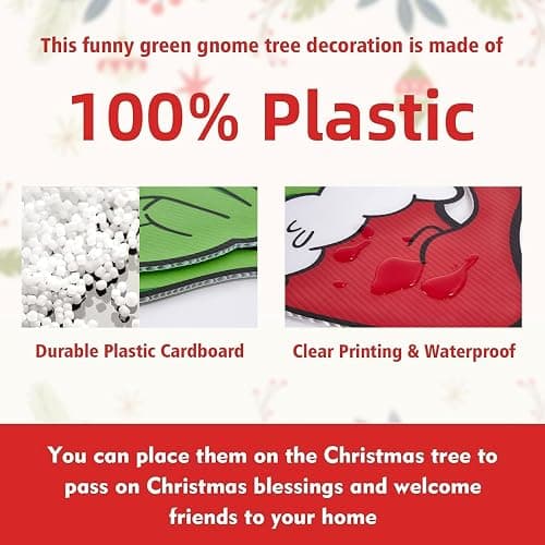Christmas Elf Decorations for Christmas Tree,Elf Head Arms and Legs Christmas Tree Ornament,Thief Stole Elf Body Tree Topper Ornaments for Holiday Xmas Home Party Decorations (Green) thumbnail 7