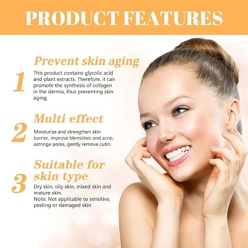 Angozo Glycolic Acid Toner,GlykolsäUre Peeling 7%-Ige -LöSung FüR Hautunreinheiten Und Akne, Toner Suitable for Combination and Oily Skin, Porenbehandlung(100ml) thumbnail 3