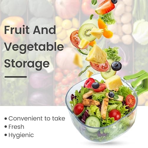 2-Pack Plastic Colander Strainer with Adjustable Vent Lid, Fridge Storage Container and Food Organizer Bin, Multi-use Veggie Tray Fruit Platter for Party thumbnail 8