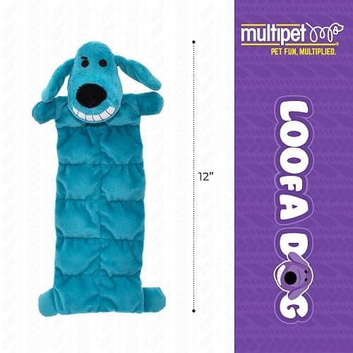 Multipet Original Loofa Dog Plush Toy Mat - Squeaky Toys for All Dogs - Extra Soft Plush - Stuffed Animal Dog Toys for Playing (1 Count, 12”, Random Color Surprise) thumbnail 6