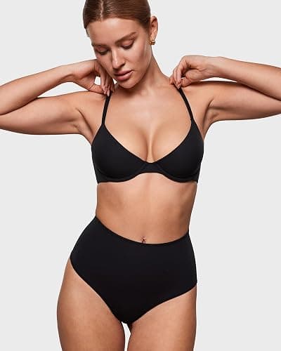 INLYRIC Women's Inbarely Plus Balconette Bra - Lightly Padded Underwire Sexy Tshirt Demi Bras Supportive thumbnail 5