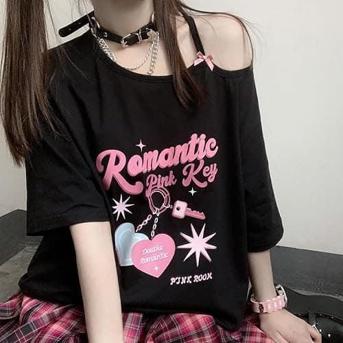 Harajuku Kawaii Short Sleeved T-Shirt Cute cat Print Women's Y2k Niche Trend Design Cartoon Spicy Girl Loose top thumbnail 5