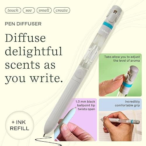 Lifelines Pen Diffuser, Crisp Mountain Air, 1mm Black Ballpoint Pen | Ballpoint Pen with Scented Essential Oil Blends – Aromatherapy Diffuser & Sensory Immersion Diffuse Aroma As You Write thumbnail 2
