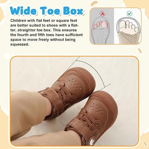 FEETCITY Leather Baby Shoes Boys Girls First Walking Shoes Infant Sneakers Crib Shoes Breathable Lightweight Slip On Shoes thumbnail 5