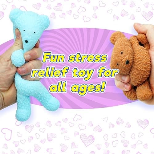 JA-RU Fuzzy Bear Squishy Toys for Kids (3 Bears Assorted Colors) – Cute Animal Squeeze Toys, Stress Relief Toy, Bear Party Favors, Classroom Prizes & Goodie Bag Stuffers. Assor-3711-3s thumbnail 6