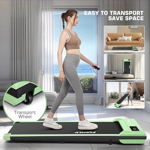 Under Desk Walking Pad for Home Office - 2.5 HP Portable Treadmill With 300 lb Capacity, Compact Jogging Running Machine, Remote Control and LED Display thumbnail 7