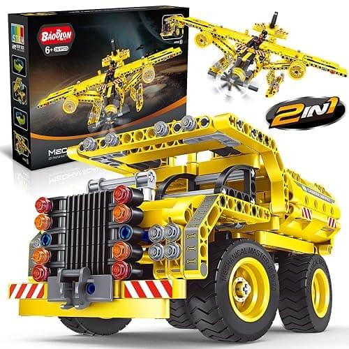 STEM / Building Toy for Ages 5, 6, 7, 8, 9, 10, 11, 12 Years Old Kid, Boy, Girl - 2-in-1 Truck Airplane Take Apart Toy, 361 Pcs DIY Building Kit, Learning Engineering Construction Toy, Ideal Gift - Image 1