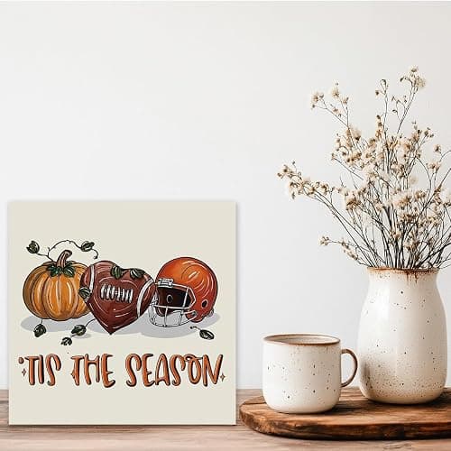 Fall Football Pumpkin Decor Fall Room Table Decor Sign Decorations for Room Bedroom Living Room Bathroom Kitchen Desk Thanksgiving Decorations thumbnail 5