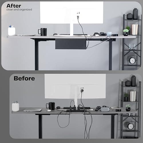 VIVO Under Desk 17 inch Cable Management Trays, Power Strip Holders, Cord Organizers, Wire Tamers for Office and Home, Black, 2 Pack, DESK-AC06-2C thumbnail 4