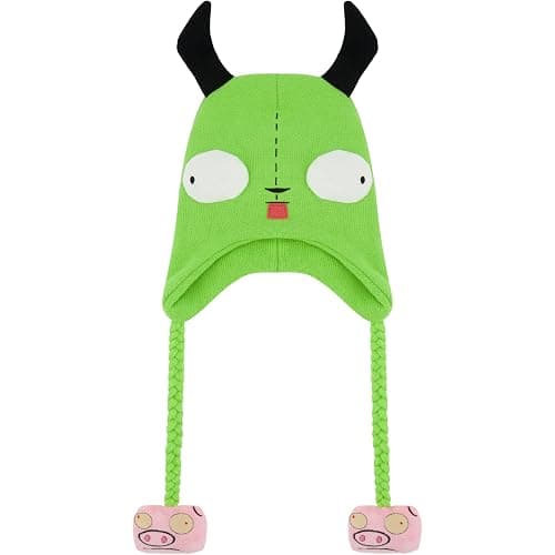 Invader Zim Beanie Hat, Gir Winter Knit Cap with Ears - Image 1