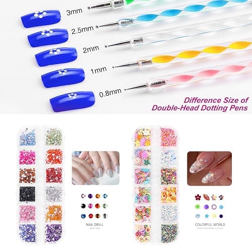Major Dijit Complete Acrylic Nail Starter Kit with LED Lamp, 12 Colors Powder Acrylic Liquid Base/Top Coat Primer Electric Drill – DIY Nail Art Tools for Home & Salon thumbnail 6