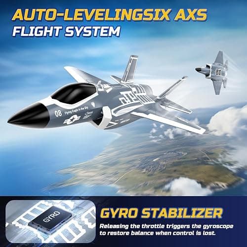 DEERC F35 4 Channel Brushless RC Plane for Adults Remote Control Airplane EDF Fighter Jet,2.4GHz 6-axis Gyro Stabilizer EPP RTF Hobby Glider Aircraft Plane Easy to Fly for Advance Player thumbnail 4